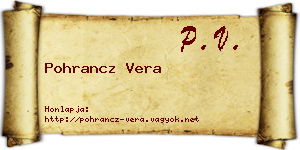 Pohrancz Vera névjegykártya